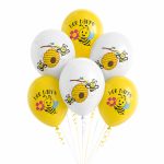 Set 10 Baloane Latex Albinute Bee Happy, 30 cm, Ropet