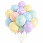 Set 100 Baloane Latex Pastel Macarons Cu Flori, 30 cm, Ropet - imagine 2