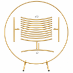 Arcada Rotunda Pentru Baloane 2 m, Suport Metalic Auriu Pentru Decoratiuni, Ropet - imagine 2