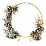 Arcada Rotunda Pentru Baloane 2 m, Suport Metalic Auriu Pentru Decoratiuni, Ropet - imagine 4