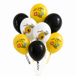 Set 10 Baloane Latex Albinute Bee Happy, Asortate, 30 cm, Ropet