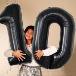 Balon Folie Cifra 0, Negru, 80 cm, Ropet - imagine 2