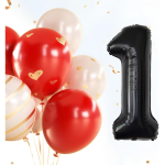 Balon Folie Cifra 1, Negru, 80 cm, Ropet - imagine 2