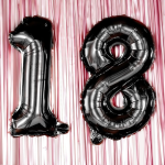 Balon Folie Cifra 1, Negru, 80 cm, Ropet - imagine 3