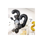 Balon Folie Cifra 3, Negru, 80 cm, Ropet - imagine 2