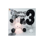 Balon Folie Cifra 3, Negru, 80 cm, Ropet - imagine 3