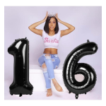 Balon Folie Cifra 6, Negru, 80 cm, Ropet - imagine 3