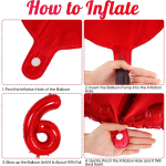 Balon Folie Cifra 3, Rosu, 80 cm, Ropet - imagine 2