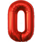 Balon Folie Cifra 0, Rosu, 80 cm, Ropet