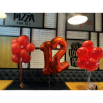 Balon Folie Cifra 2, Rosu, 80 cm, Ropet - imagine 2
