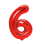 Balon Folie Cifra 6, Rosu, 80 cm, Ropet