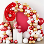 Balon Folie Cifra 6, Rosu, 80 cm, Ropet - imagine 3