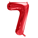 Balon Folie Cifra 7, Rosu, 80 cm, Ropet