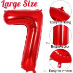 Balon Folie Cifra 7, Rosu, 80 cm, Ropet - imagine 2