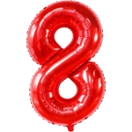 Balon Folie Cifra 8, Rosu, 80 cm, Ropet