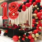 Balon Folie Cifra 8, Rosu, 80 cm, Ropet - imagine 2
