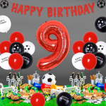 Balon Folie Cifra 9, Rosu, 80 cm, Ropet - imagine 2