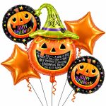 Set 5 Baloane Folie Dovleac, 45 cm – 88 cm, Pentru Halloween, Ropet