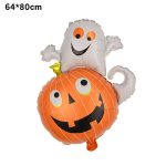 Set 5 Baloane Folie Dovleac cu Fantoma, 45 cm – 86 cm, Pentru Happy Halloween, Ropet - imagine 4