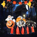 Set 5 Baloane Folie Dovleac cu Fantoma, 45 cm – 86 cm, Pentru Happy Halloween, Ropet - imagine 5