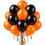 Set 20 Baloane Latex Halloween, Portocaliu si Negru, 30 cm, Ropet