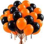 Set 10 Baloane Latex Halloween, Portocaliu si Negru, 30 cm, Ropet - imagine 3