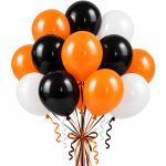 Set 20 Baloane Latex Halloween, Alb, Portocaliu si Negru, 30 cm, Ropet