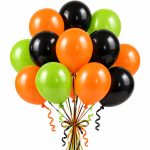 Set 20 Baloane Latex Halloween, Verde, Portocaliu si Negru, 30 cm, Ropet